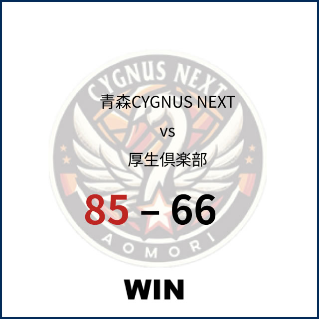 男子東北SB2リーグ vs 厚生倶楽部 試合結果